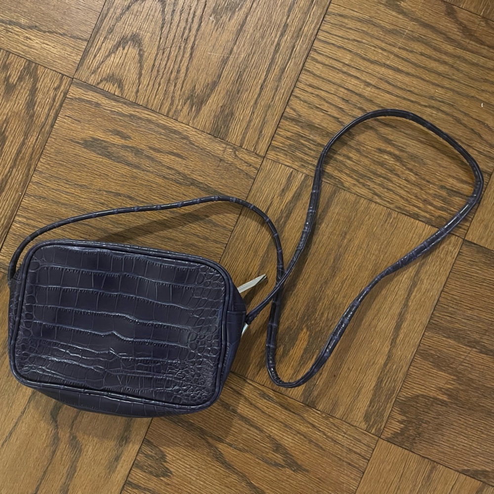 Zara purple crocodile cross body bag